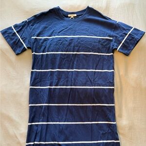 Z Supply Navy and White Striped Midi Dress